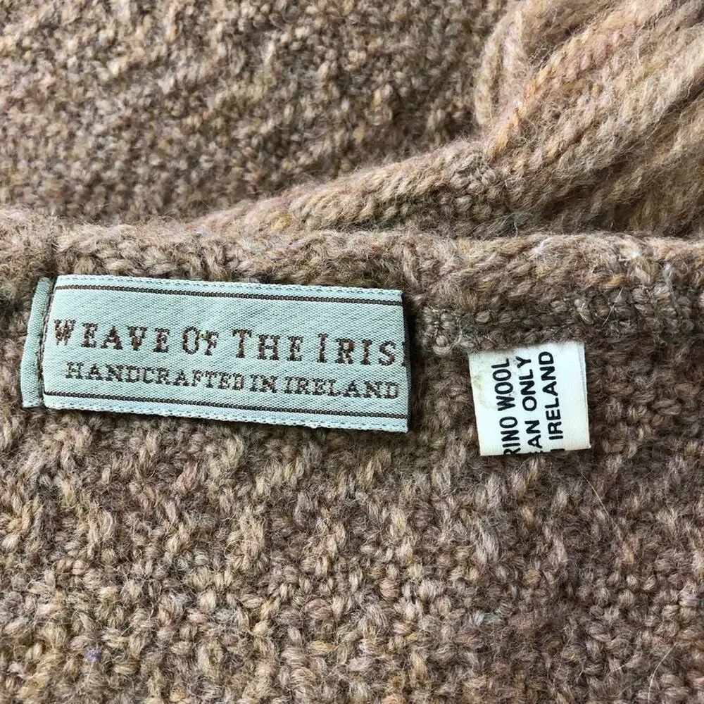 Weave of the Irish brown scarf handcrafted in Ireland 100% merino wool fisherman